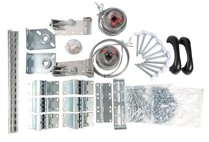 European Style 4 Panel Garage Door Hardware Box & Kit