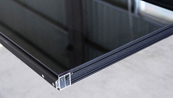 glass garage door detail